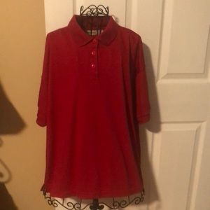 Red polo shirt
